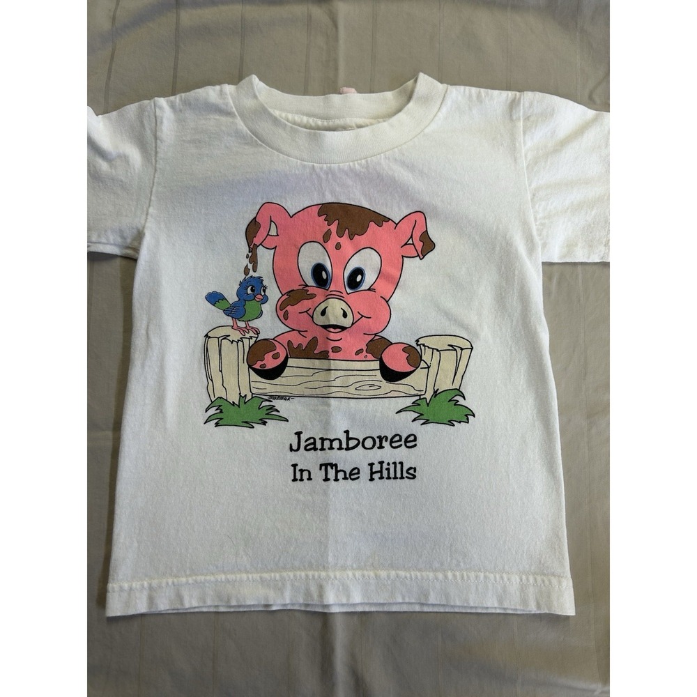 Vintage Jamboree In The Hills Youth T Shirt Size XS Ages 2-4 With Tail On Back